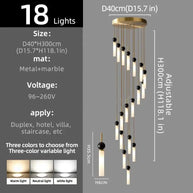 Natural Marble Pendant Chandelier – Modern Staircase Lighting-MinimalisticDecor.com