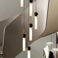 Natural Marble Pendant Chandelier – Modern Staircase Lighting-MinimalisticDecor.com