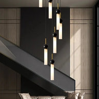 Natural Marble Pendant Chandelier – Modern Staircase Lighting-MinimalisticDecor.com