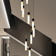 Natural Marble Pendant Chandelier – Modern Staircase Lighting-MinimalisticDecor.com