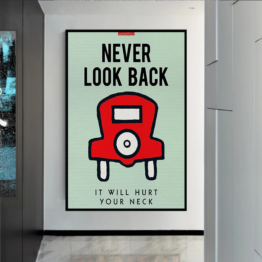 Never Look Back: Monopoly Canvas Wall Art-MinimalisticDecor.com