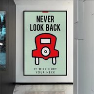 Never Look Back: Monopoly Canvas Wall Art-MinimalisticDecor.com
