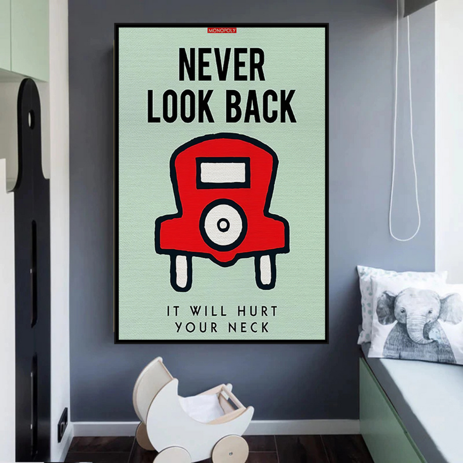 Never Look Back: Monopoly Canvas Wall Art-MinimalisticDecor.com