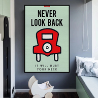 Never Look Back: Monopoly Canvas Wall Art-MinimalisticDecor.com