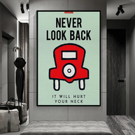 Never Look Back: Monopoly Canvas Wall Art-MinimalisticDecor.com