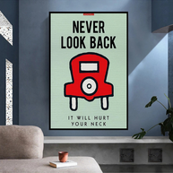 Never Look Back: Monopoly Canvas Wall Art-MinimalisticDecor.com