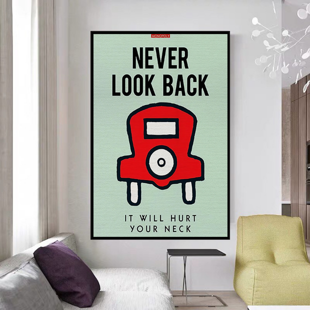Never Look Back: Monopoly Canvas Wall Art-MinimalisticDecor.com
