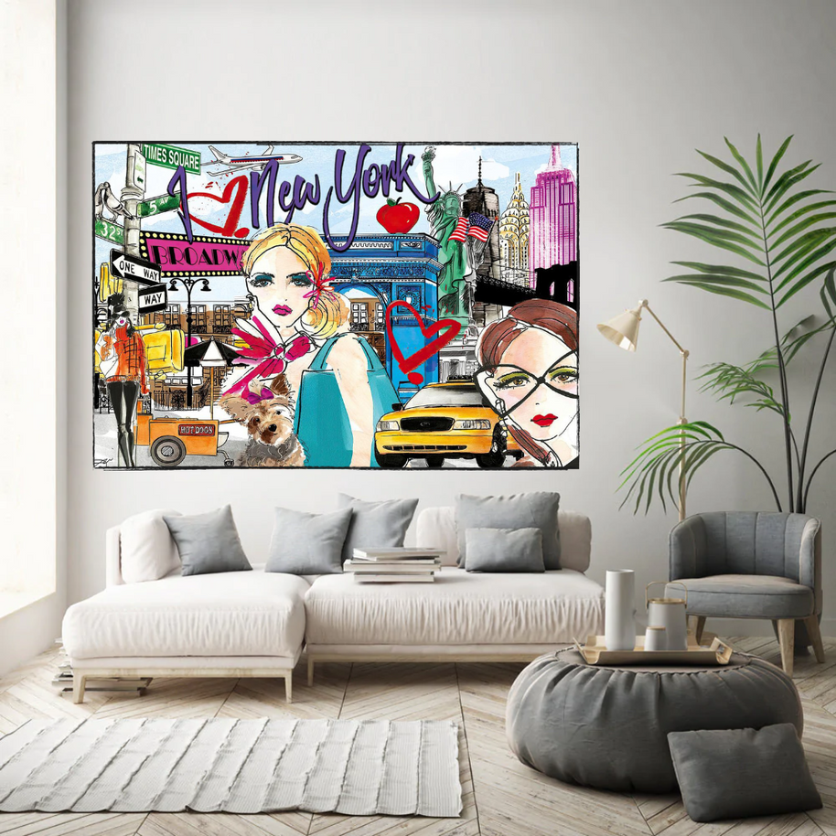 New York Love Canvas Wall Art-MinimalisticDecor.com
