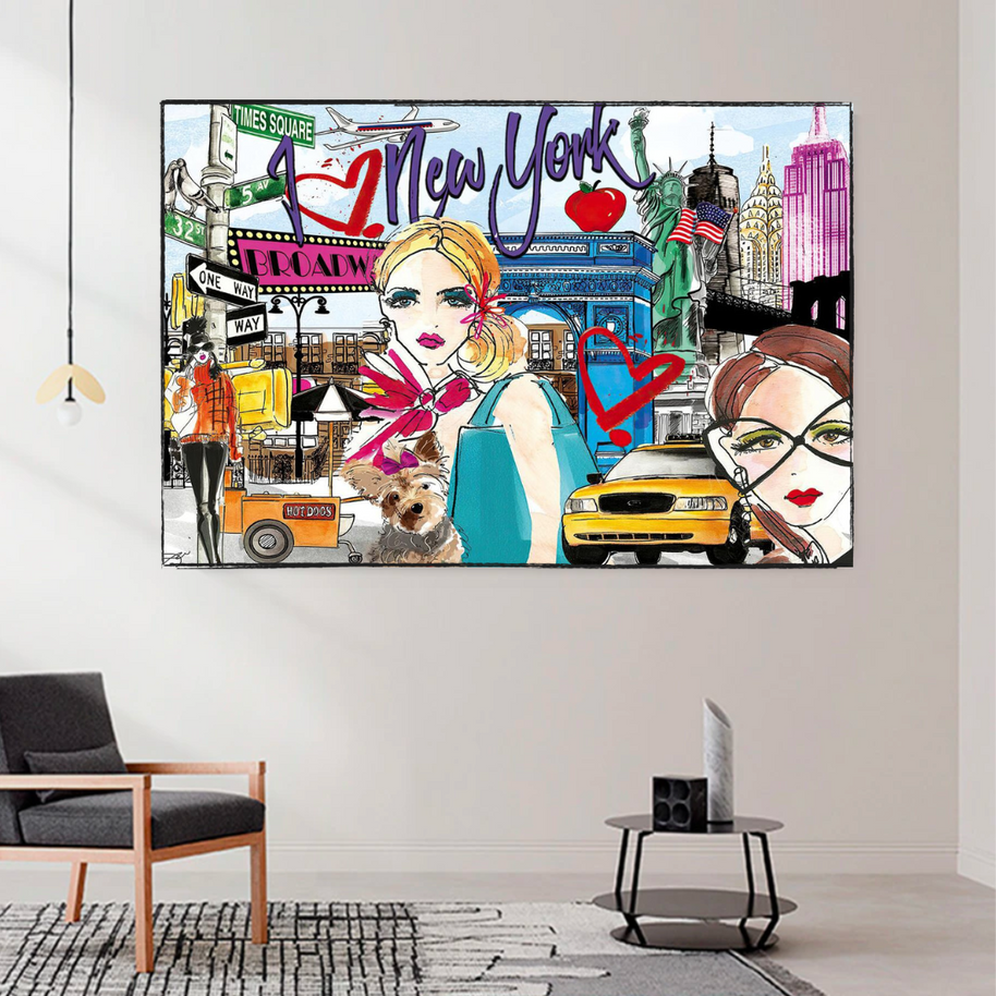 New York Love Canvas Wall Art-MinimalisticDecor.com