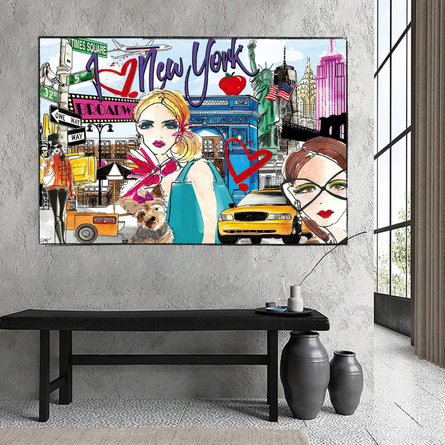 New York Love Canvas Wall Art-MinimalisticDecor.com