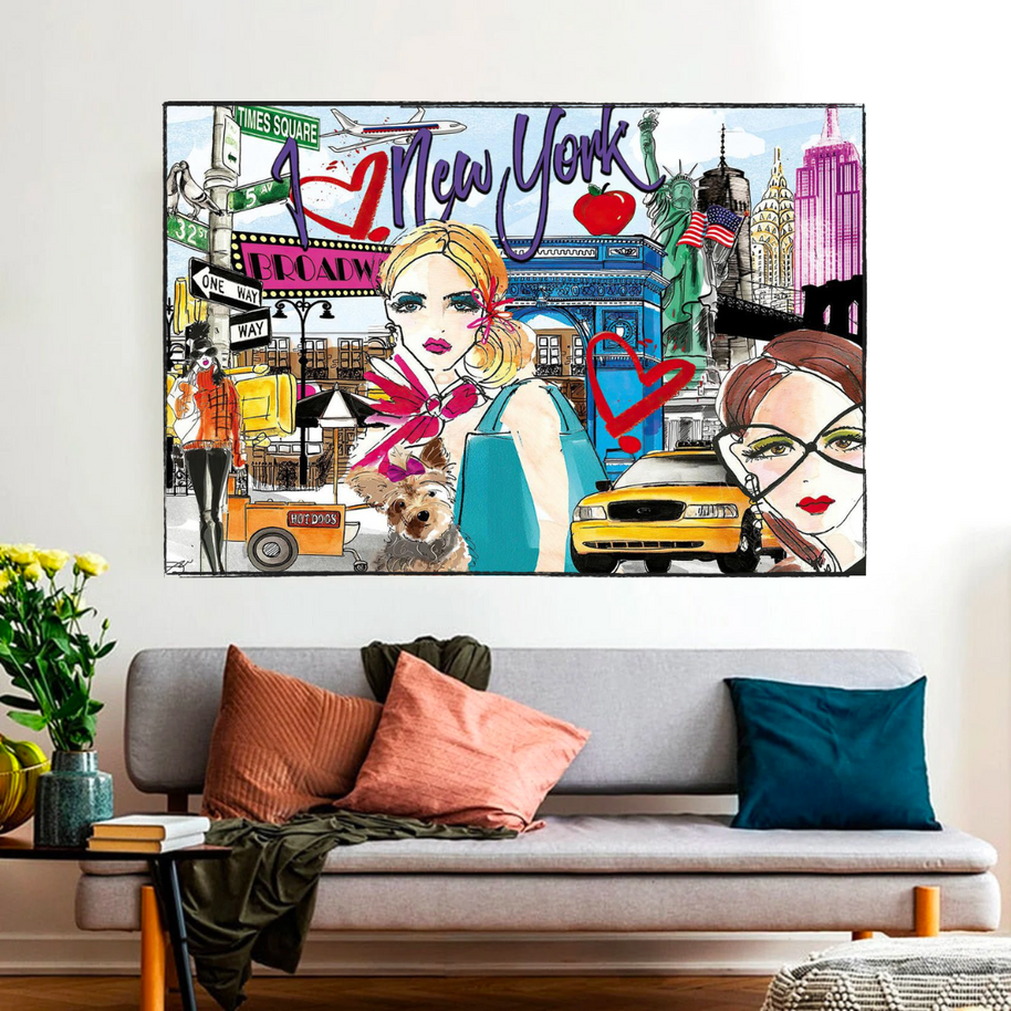 New York Love Canvas Wall Art-MinimalisticDecor.com
