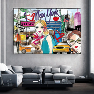 New York Love Canvas Wall Art-MinimalisticDecor.com