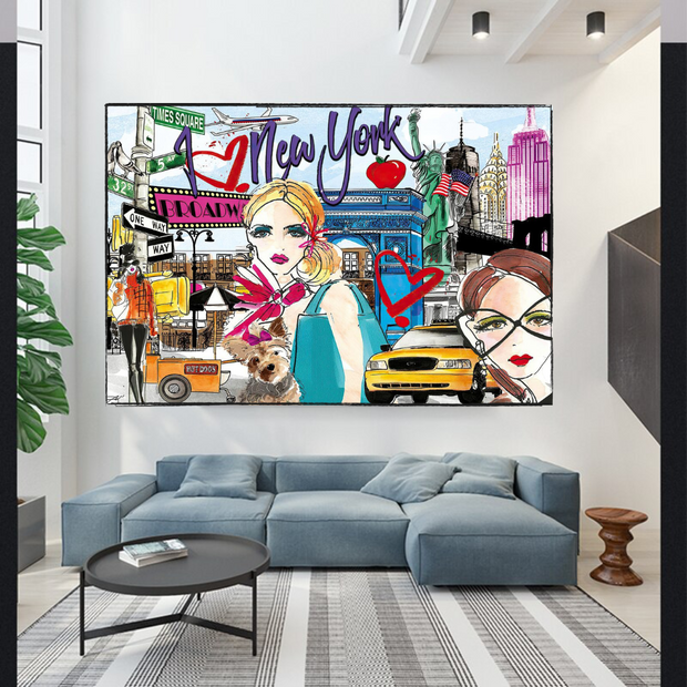 New York Love Canvas Wall Art-MinimalisticDecor.com