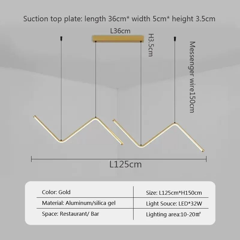 Nordic Pendant Light Art Line LED Hanging Lamp-MinimalisticDecor.com
