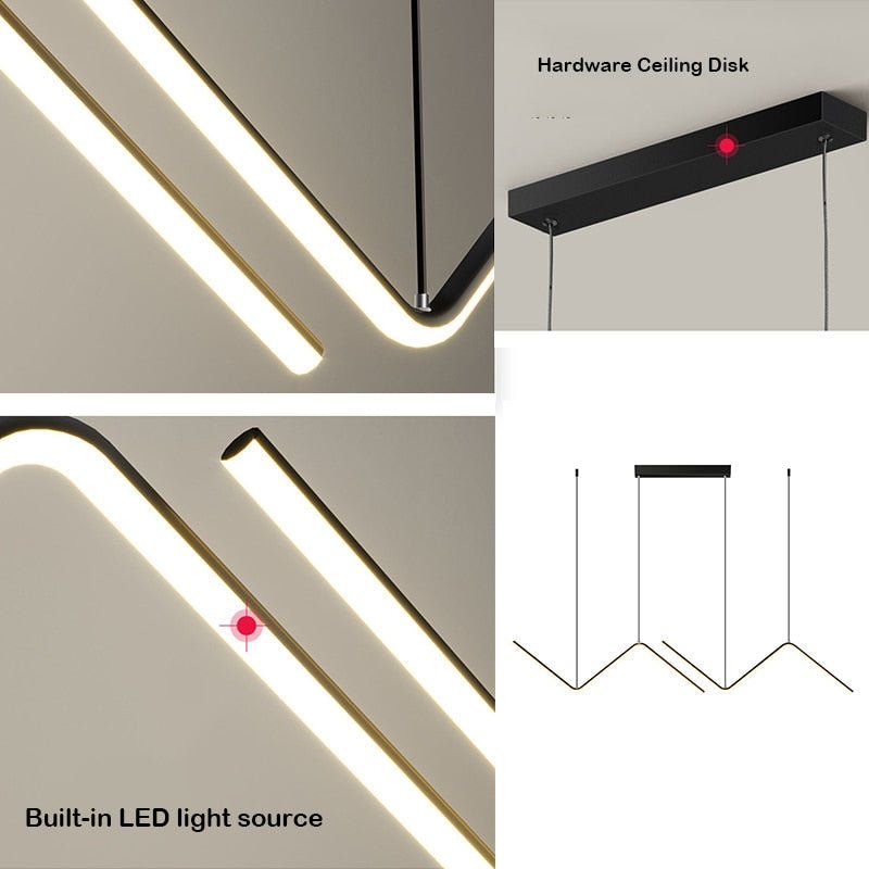 Nordic Pendant Light Art Line LED Hanging Lamp-MinimalisticDecor.com