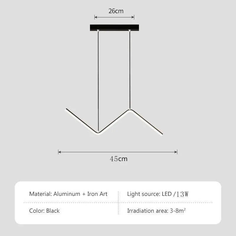 Nordic Pendant Light Art Line LED Hanging Lamp-MinimalisticDecor.com