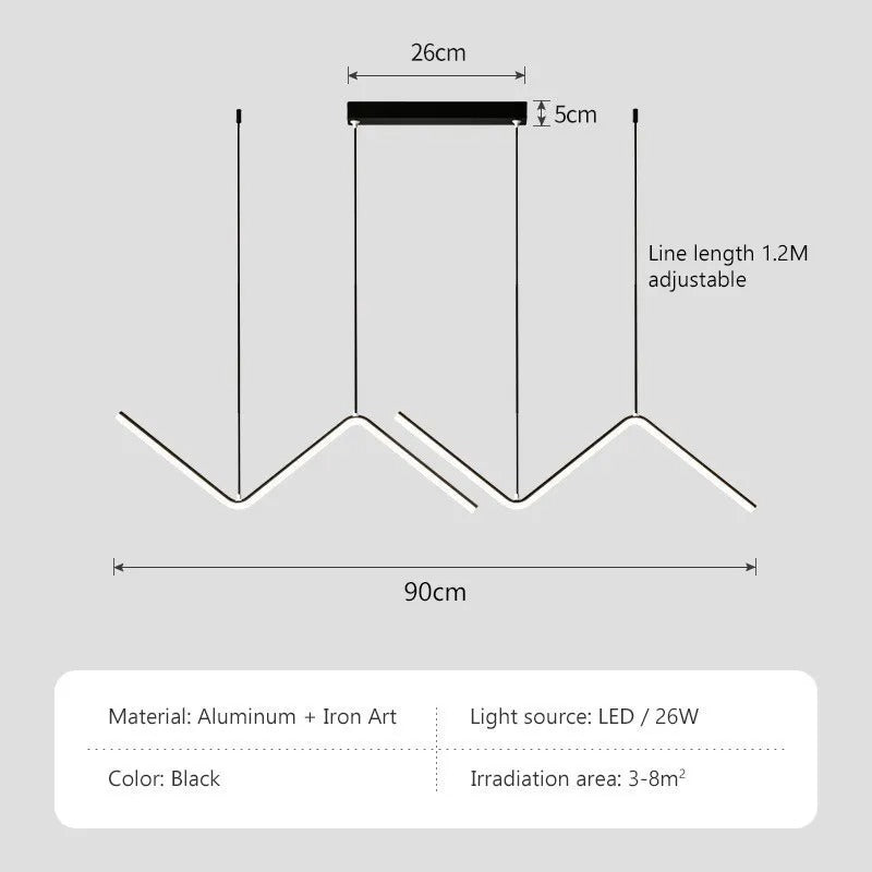 Nordic Pendant Light Art Line LED Hanging Lamp-MinimalisticDecor.com