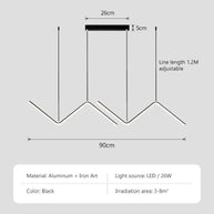 Nordic Pendant Light Art Line LED Hanging Lamp-MinimalisticDecor.com