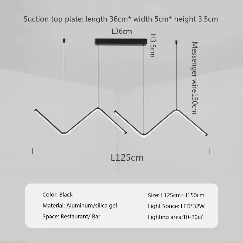 Nordic Pendant Light Art Line LED Hanging Lamp-MinimalisticDecor.com