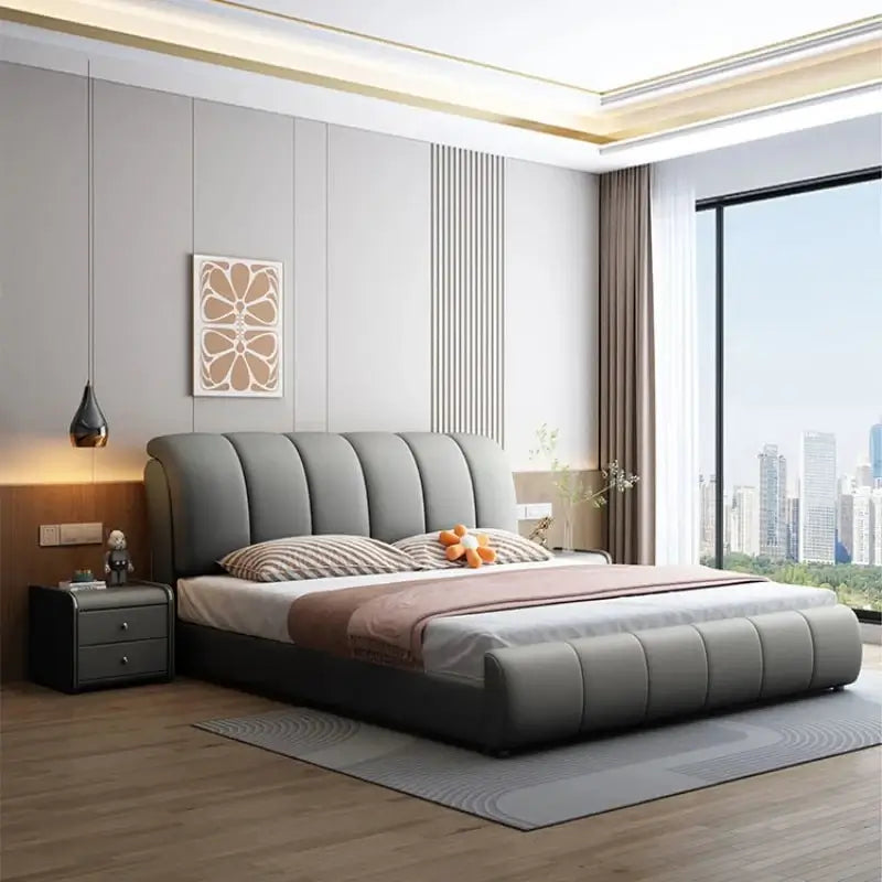 Nordic Royal High End Twin Leather Bed Frame-MinimalisticDecor.com