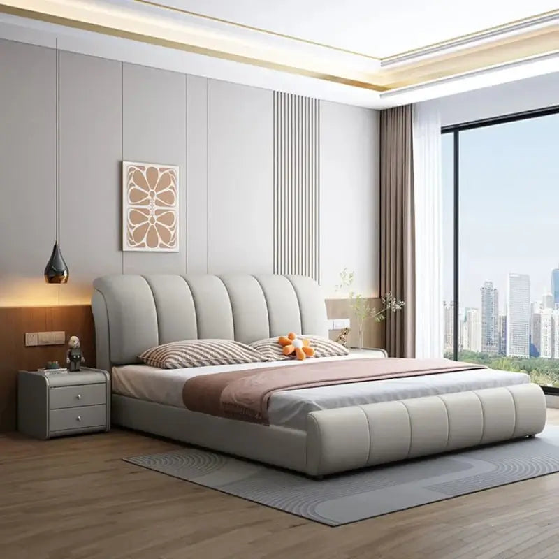 Nordic Royal High End Twin Leather Bed Frame-MinimalisticDecor.com