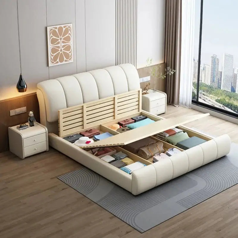 Nordic Royal High End Twin Leather Bed Frame-MinimalisticDecor.com
