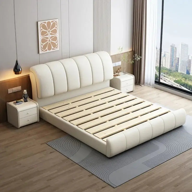 Nordic Royal High End Twin Leather Bed Frame-MinimalisticDecor.com