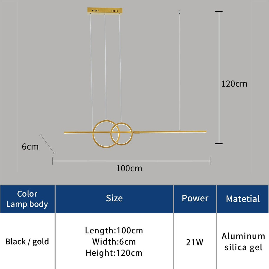 Nordic Simple LED Chandelier for Kitchen Dining Room Hanging Lamp-MinimalisticDecor.com