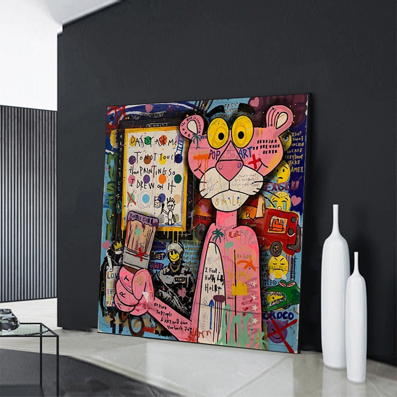 Nostalgic Pink Panther Poster - Fun Cartoon Print-MinimalisticDecor.com