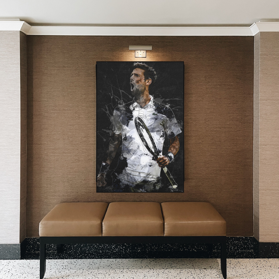 Novak Djokovic Tennis Legend Sports Canvas Wall Art-MinimalisticDecor.com