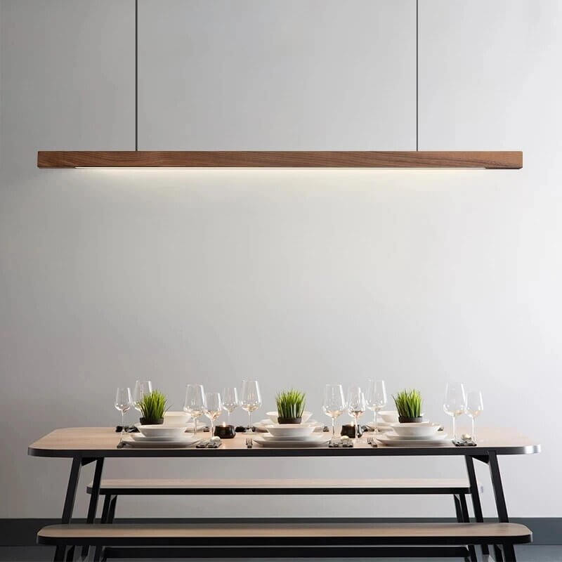 Oak Wood Ceiling Bar Wooden LED Pendant Light-MinimalisticDecor.com