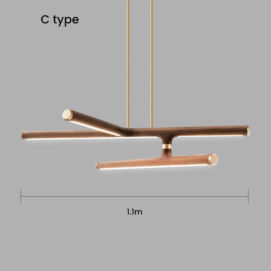 Oak Wood Kitchen Island LED Light Bar-MinimalisticDecor.com