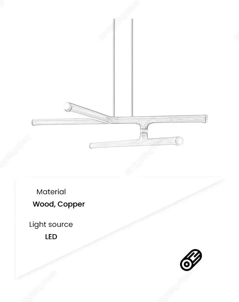 Oak Wood Kitchen Island LED Light Bar-MinimalisticDecor.com