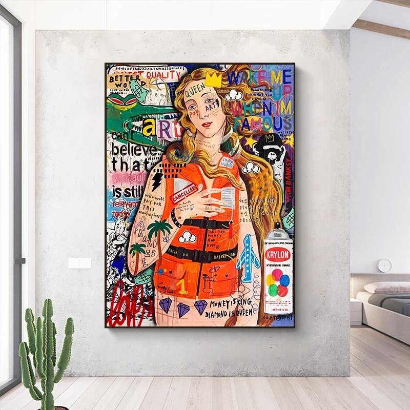 Ocean Graffiti Canvas Print - Pop Art Mural for Home Decor-MinimalisticDecor.com