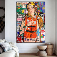 Ocean Graffiti Canvas Print - Pop Art Mural for Home Decor-MinimalisticDecor.com