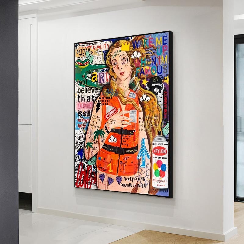 Ocean Graffiti Canvas Print - Pop Art Mural for Home Decor-MinimalisticDecor.com
