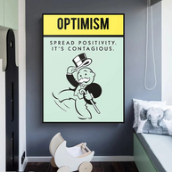 Optimism Spread Positivity: Monopoly Canvas Wall Art-MinimalisticDecor.com