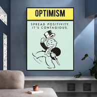 Optimism Spread Positivity: Monopoly Canvas Wall Art-MinimalisticDecor.com