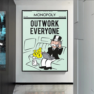 Outwork Everyone: Monopoly Canvas Wall Art-MinimalisticDecor.com