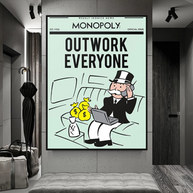 Outwork Everyone: Monopoly Canvas Wall Art-MinimalisticDecor.com