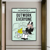 Outwork Everyone: Monopoly Canvas Wall Art-MinimalisticDecor.com