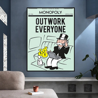 Outwork Everyone: Monopoly Canvas Wall Art-MinimalisticDecor.com