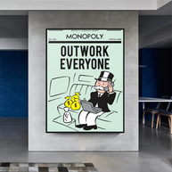 Outwork Everyone: Monopoly Canvas Wall Art-MinimalisticDecor.com
