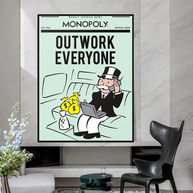 Outwork Everyone: Monopoly Canvas Wall Art-MinimalisticDecor.com