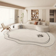 Oval Matisse Crystal Velvet Abstract Linear Black Rug: Bold Elegance Redefined-MinimalisticDecor.com