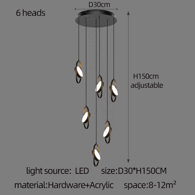 Oval Ring Pendant Chandelier - Exquisite Lighting Fixture-MinimalisticDecor.com