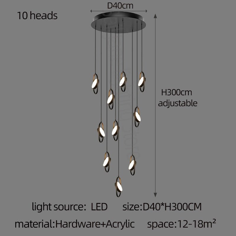 Oval Ring Pendant Chandelier - Exquisite Lighting Fixture-MinimalisticDecor.com