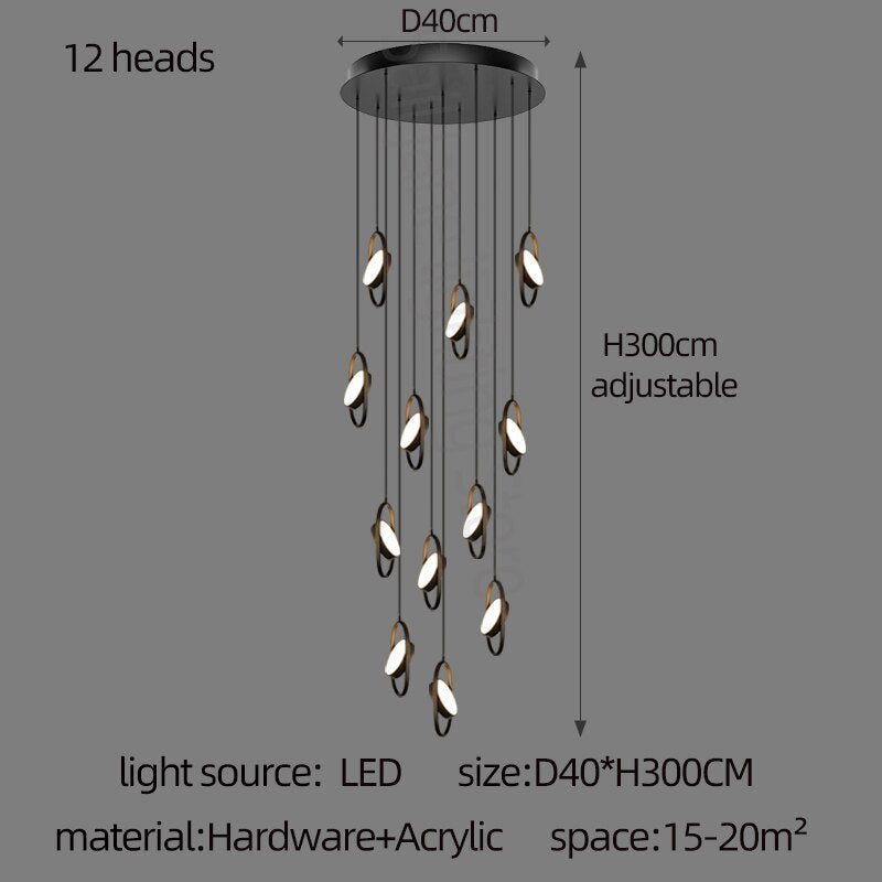 Oval Ring Pendant Chandelier - Exquisite Lighting Fixture-MinimalisticDecor.com