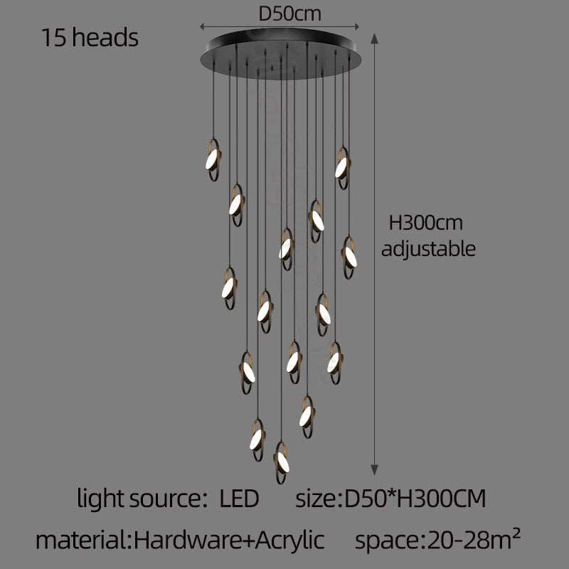 Oval Ring Pendant Chandelier - Exquisite Lighting Fixture-MinimalisticDecor.com
