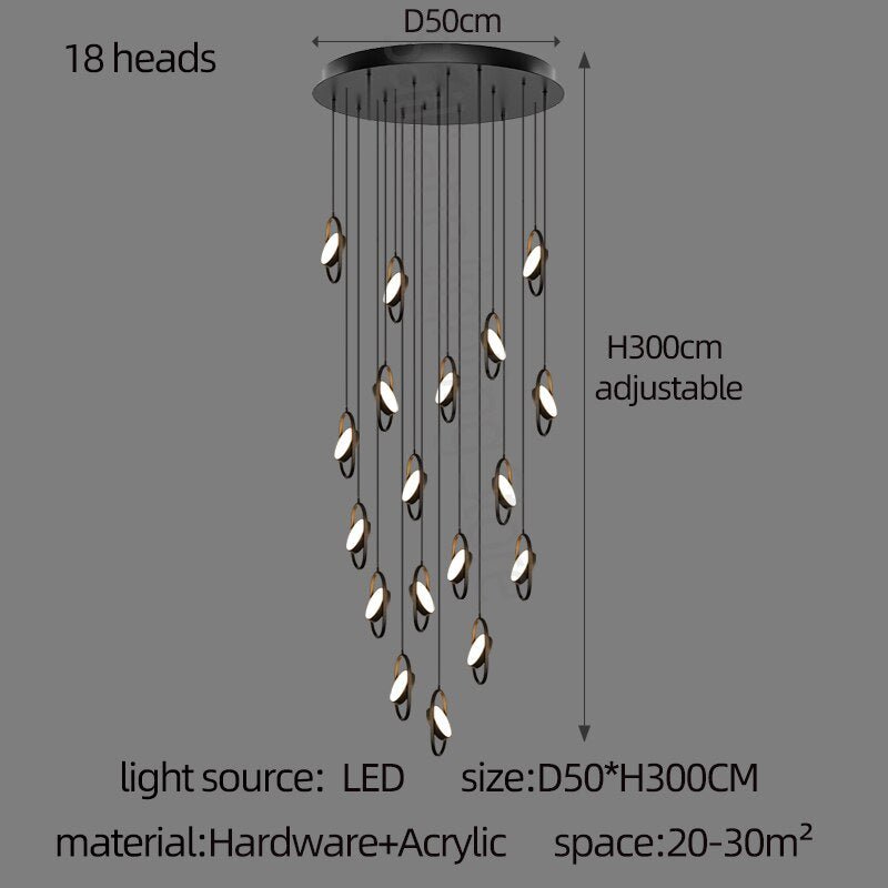 Oval Ring Pendant Chandelier - Exquisite Lighting Fixture-MinimalisticDecor.com
